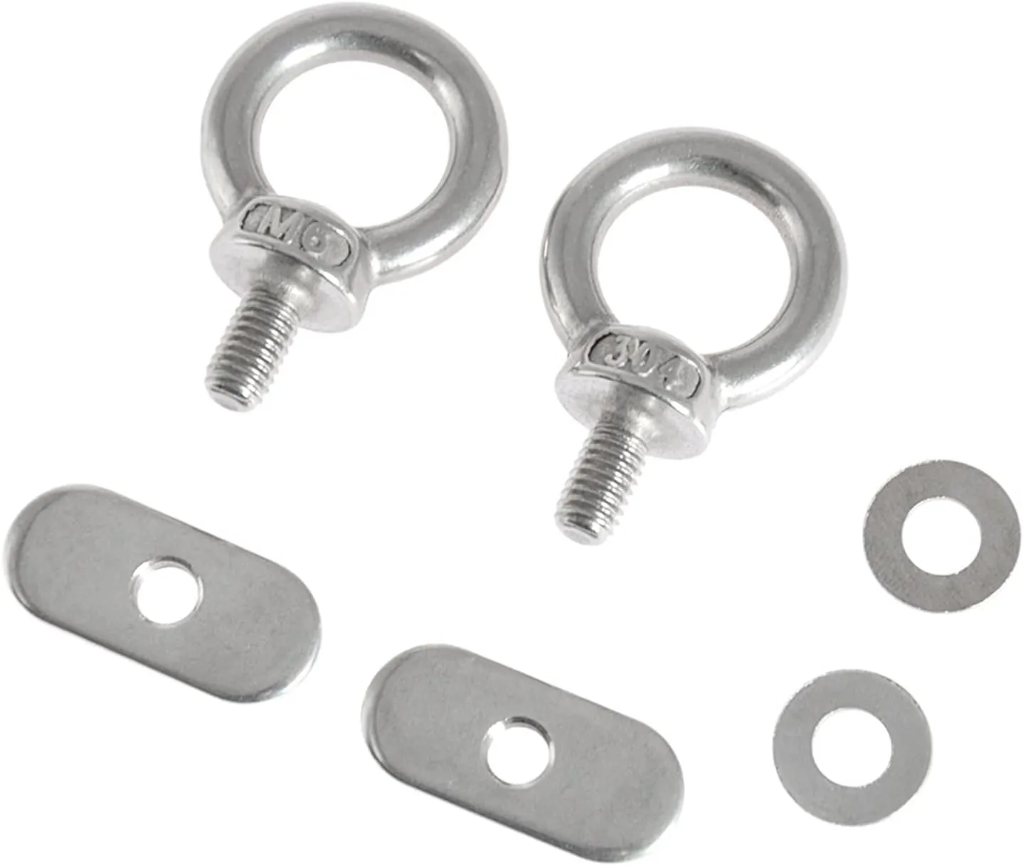 YXYX Kayak Replacement Accessories 4Pcs Kayak M6 Eyebolt Screw Nut Slide Rail Track Stainless Steel Fastener Set Marine Accessories for Kayak Storage, Transfer, Maintenance (Size : 4Pcs)