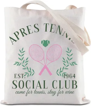 ZJXHPO Tennis Tote Bag Tennis Lover Player Gift Tennis Social Club Reusable Grocery Shopping Bag Tennis Captain Shoulder Bag