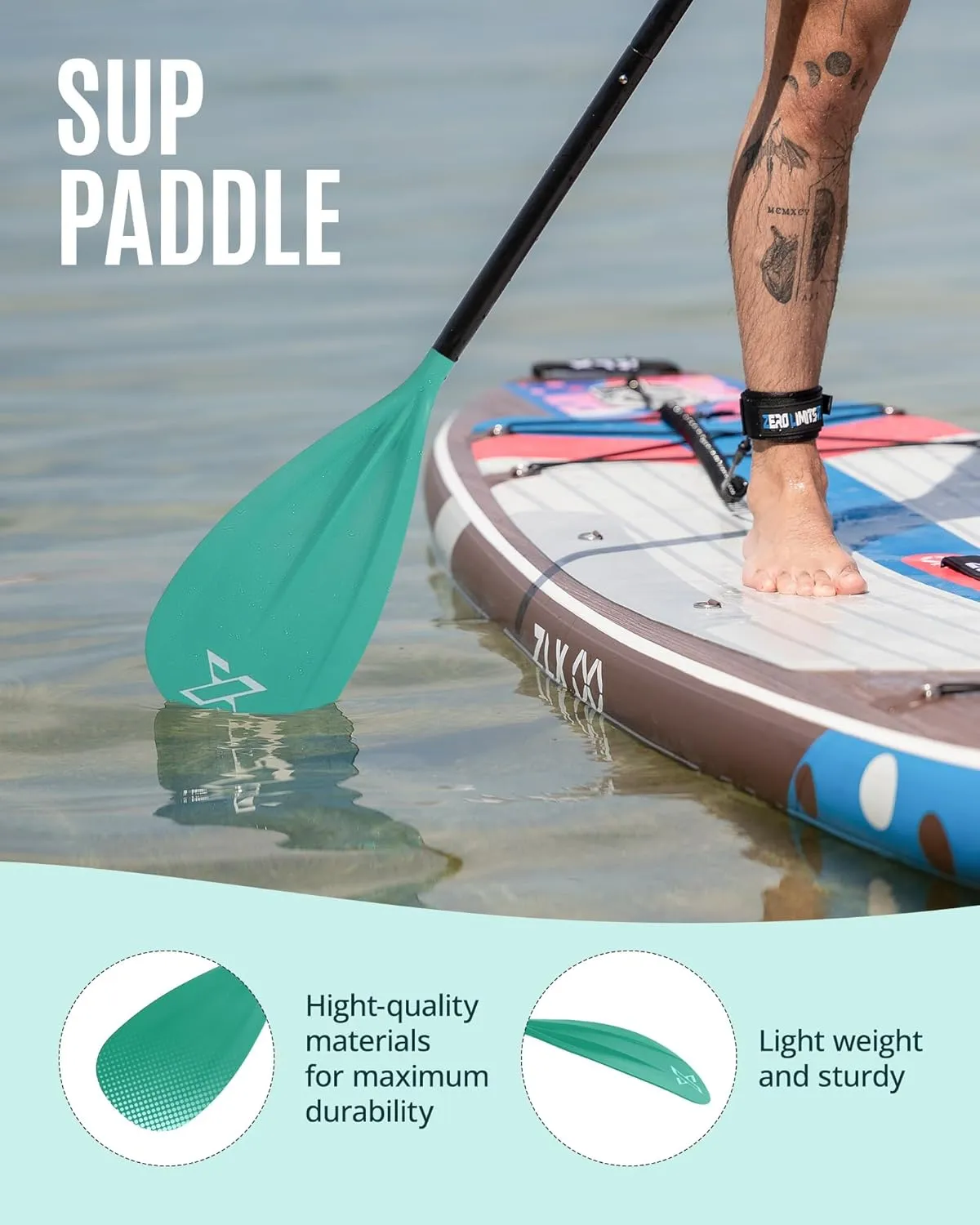 ZLX Paddle Board Paddle, 3 or 4 Piece Adjustable SUP Paddle, Detachable Floating Kayak Paddles, Lightweight Oar with Premium Durable Fiber Blade, for Paddleboard, Surfing, Water Sports Enjoyment