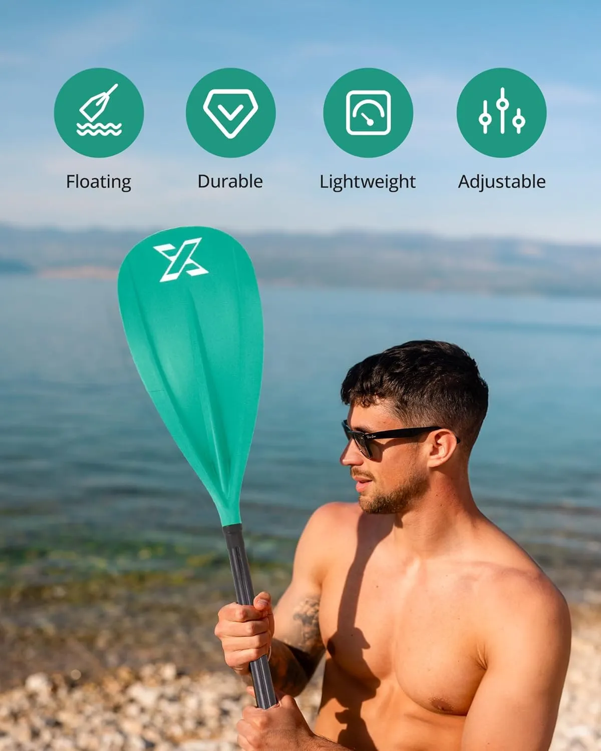 ZLX Paddle Board Paddle, 3 or 4 Piece Adjustable SUP Paddle, Detachable Floating Kayak Paddles, Lightweight Oar with Premium Durable Fiber Blade, for Paddleboard, Surfing, Water Sports Enjoyment